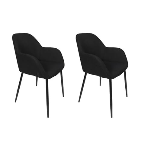 HOME DECO FACTORY, HD0479, Set mit 2 modernen schwarzen Sesseln, Elegantes und ergonomisches Design, perfekt für Wohn- oder Esszimmer, optimaler Komfort, Maße: 59 x 85 x 557 cm, Farbe: Schwarz von HOME DECO FACTORY