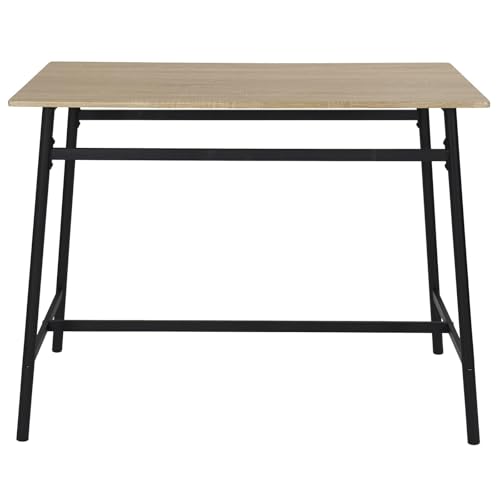 HOME DECO FACTORY, HD0566, Verstellbarer Steh-Esstisch, Elegantes Design, pflegeleicht, robust und stabil, ideal für Familienessen, Maße 116 x 90 x 60 cm, Braun-Schwarz von HOME DECO FACTORY