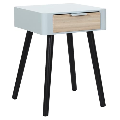 HOME DECO FACTORY, HD7465, Nachttisch mit 1 Schublade aus zweifarbigem Holz, modernes und praktisches Design, ideal für Schlafzimmer, Maße 35 x 40 x 48 cm, Farbe Grau und Rohholz HOME DECO FACTORY, HD7465, Nachttisch mit 1 Schublade aus zweifarbigem Holz, modernes und praktisches Design, ideal für Schlafzimmer, Maße 35 x 40 x 48 cm, Farbe Grau und Rohholz von HOME DECO FACTORY
