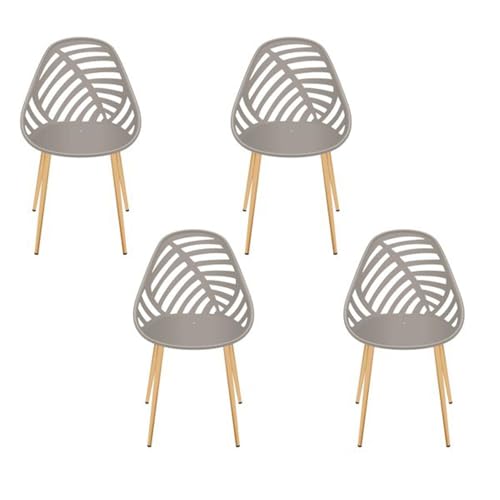HOME DECO FACTORY, HDO0336, Set mit 4 Alameda Taupe-Stühlen, Möbel, Gartenmöbel, Außensitz, 52,3 x 86,5 x 49 cm, Sitzhöhe 45 cm, Taupe von HOME DECO FACTORY