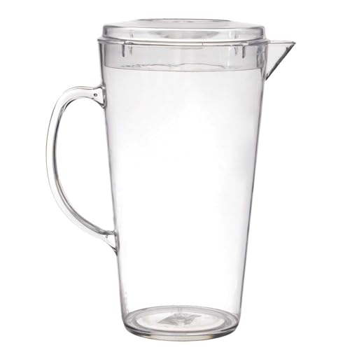 HOME DECO FACTORY, KA0239, Pitcher with 4 Colored Bain de Soleil Glasses, ideal for barbecues and picnics, in Resistant Glass, Easy to clean, transparent, Yellow and Green, 1L von HOME DECO FACTORY