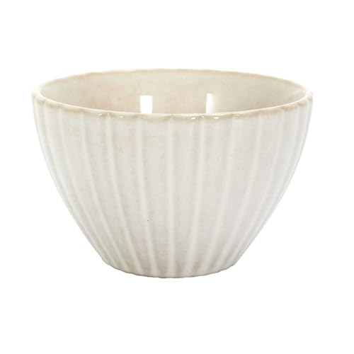 HOME DECO FACTORY, KA0413, Elegant Ceramic Bowl, Textured Design, ideal for sauces and appetizers, Practical Size for All Occasions, Diameter 11 cm, beige Color von HOME DECO FACTORY