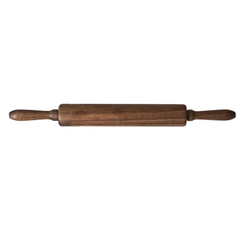 HOME DECO FACTORY, KA0418, Acacia Rolling pin, elegant and Durable Kitchen Utensil, ideal for Rolling Out Pie Crusts, Biscuits and Pizza, Brown Finish, Standard Size von HOME DECO FACTORY