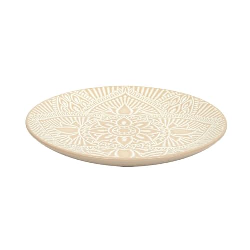 HOME DECO FACTORY, KA0467, Sahara Beige Ceramic Plate, elegant and Durable Design, ideal for All Your Meals, Diameter 195 cm, warm beige Color von HOME DECO FACTORY