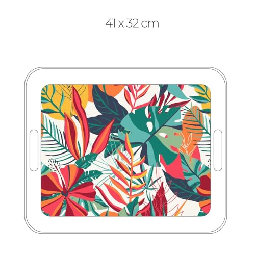 HOME DECO FACTORY, KA0478, Exotic Paradise Tray 41x32 cm - Colorful Tropical Design, Reusable and Easy to clean, ideal for picnics and Parties, Multicolor von HOME DECO FACTORY