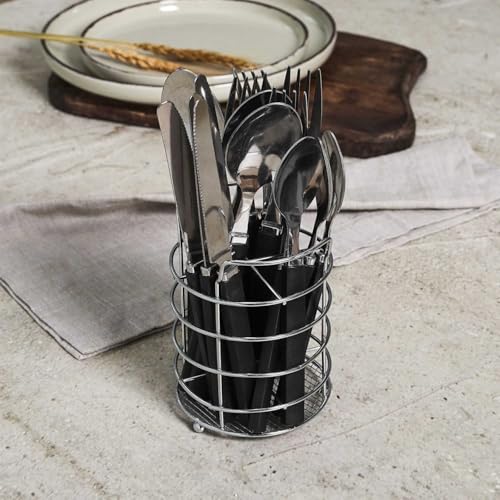 HOME DECO FACTORY, KA0521, 16-Piece Stainless Steel Cutlery Set with Support, modern and elegant Design, ideal for Meals with Family or Friends, Easy to Maintain, Gray von HOME DECO FACTORY