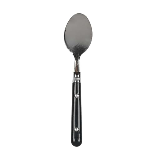 HOME DECO FACTORY, KA0530, Set of 6 Tubo Soup Spoons, modern and elegant Design, Made of Durable, Ergonomic and Easy-to-clean Materials, ideal for Your Meals, Gray, Black, White von HOME DECO FACTORY