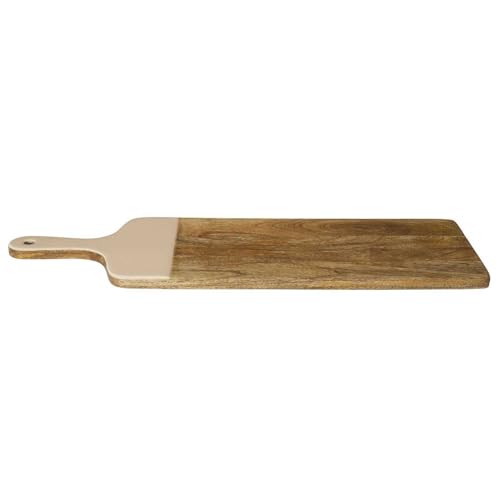 HOME DECO FACTORY, KA0578, Solid Mango Wood Presentation Board, elegant and Versatile Design, ideal for Serving Cheese and Fruit, Easy to clean, 58 cm, beige Brown von HOME DECO FACTORY