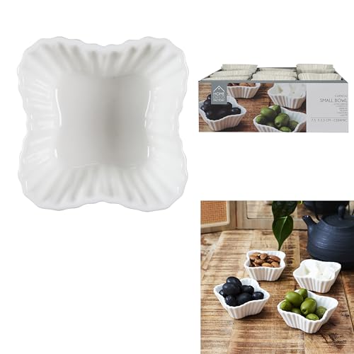 HOME DECO FACTORY, KA0603, Textured Ceramic Ramekin, ideal for Starters and Desserts, Easy to clean, Dishwasher and Microwave Safe, 4 cm, White von HOME DECO FACTORY