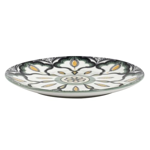 HOME DECO FACTORY, KA5581, Green Mandala Plate D19 cm - Artistic Design, Vibrant Color, ideal for All Occasions, Durable Materials, Perfect to Beautify Your Table - Green D19 cm von HOME DECO FACTORY