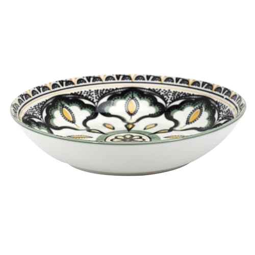 HOME DECO FACTORY, KA5582, Green Mandala Deep Plate D20 cm - Unique and elegant Design, ideal for soups and Salads, Durable and Easy to clean, Perfect for Your Meals - Green D20 cm von HOME DECO FACTORY