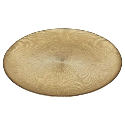 HOME DECO FACTORY, KA6136, Gold Glass Plate 27 cm - Elegant and Durable Design, Ideal for Dinners and Special Occasions, Easy to Clean, Perfect as a Gift - Gold von HOME DECO FACTORY