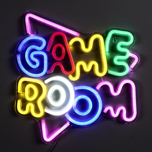 HOME DECO FACTORY, LA0109, Mehrfarbige LED-Lampe mit Neoneffekt für Spielzimmer, modernes und faszinierendes Design, intuitive Beleuchtung, energiesparend, Größe 355 x 335 x 16 cm, mehrfarbige Farbe von HOME DECO FACTORY
