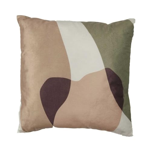 HOME DECO FACTORY, TX0051, Natural Crush Printed and Sherpa Cushion 40x40 cm - Attractive Design, optimal Comfort, Removable Cover and Easy to Maintain - Ideal for Living Room, Bedroom, White von HOME DECO FACTORY