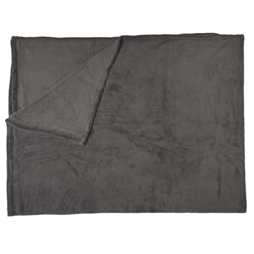 HOME DECO FACTORY, TX0104, Soft and elegant Microfiber Blanket, ideal for The Sofa or Bed, Easy to Maintain, Perfect for cocooning, 150x200 cm, Dark Gray von HOME DECO FACTORY