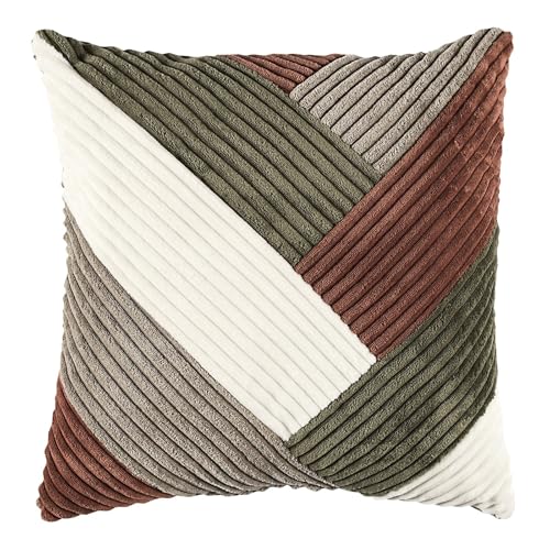 HOME DECO FACTORY, TX0332, Elegantes Patchwork-Kissen für Innendekoration, optimaler Komfort, einfache Wartung, vielseitig, Größe 40 x 40 cm, Farben Braun, Weiß, Grün HOME DECO FACTORY, TX0332, Elegantes Patchwork-Kissen für Innendekoration, optimaler Komfort, einfache Wartung, vielseitig, Größe 40 x 40 cm, Farben Braun, Weiß, Grün von HOME DECO FACTORY