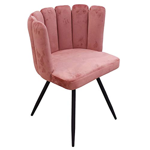 HOME DECO FACTORY CMP Paris Stuhl Ariel, Bezug aus Samt, Rosa, Metall, Pink, cm von HOME DECO FACTORY