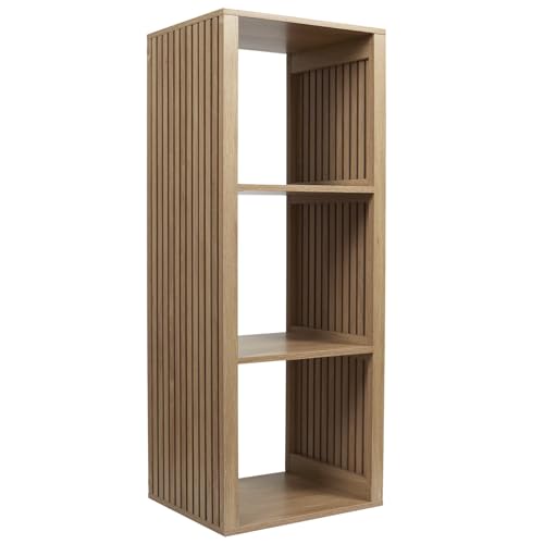 HOME DECO FACTORY - HD0242 – Modularer Ordner, 3 Fächer, 38,5 x 99 x 32 cm, Braun von HOME DECO FACTORY