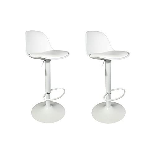 HOME DECO FACTORY HD6216 Barhocker, Isak, Weiß, Pu Typ Kunststoff, 38 x 41,5 x 104 cm, 2 Stück von HOME DECO FACTORY