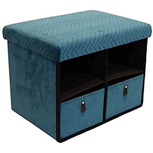 Home Deco Factory Sitzbank, Wood, Blau, 50 x 38 x 38 cm von Home Deco Factory