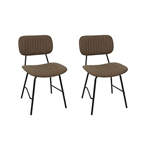 HOME DECO FACTORY HD7277 – Set mit 2 Stühlen Taylor Sitzfläche Wohnzimmer Esszimmer mit kontrastierenden Füßen, Kunststoff, Braun – Schwarz, 45x78x52 cm von HOME DECO FACTORY