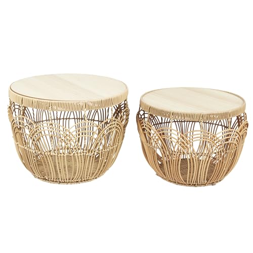 HOME DECO FACTORY Home Deco FACTORY-HD0230-Table Gigogne X2 Salon, Salle à Manger Ausziehtisch, 2 Stück, Java, Holzwerkstoff, braun, 45x35x45 von HOME DECO FACTORY