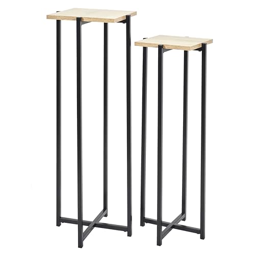 HOME DECO FACTORY Loka X2 Sitz, Eingangsbereich, Wohnzimmer, Braun/Schwarz, 30x82x30 von HOME DECO FACTORY
