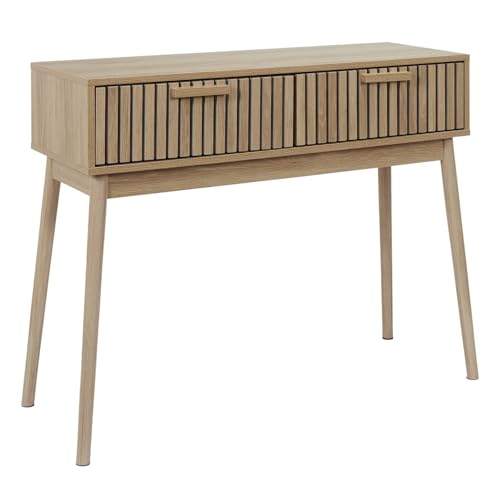 HOME DECO FACTORY Nuevo 2024-CONSOLA C/2 CAJONES Konsole Klaus-Eingang, Wohnzimmer, Braun, 100 x 80 x 35 cm von HOME DECO FACTORY