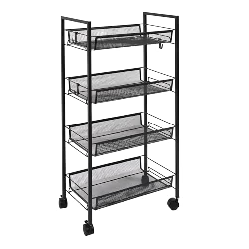 HOME DECO FACTORY Rollwagen mit 4 Ebenen, 45 x 84 x 26,5 cm von HOME DECO FACTORY