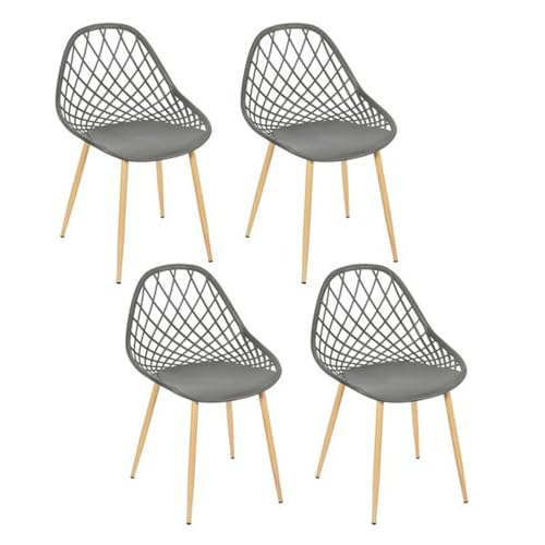 HOME DECO FACTORY The 4 Stühle für den Außenbereich, Malaga, Grau, Polypropylen, 59 x 80,2 x 51,2 cm HOME DECO FACTORY The 4 Stühle für den Außenbereich, Malaga, Grau, Polypropylen, 59 x 80,2 x 51,2 cm von HOME DECO FACTORY