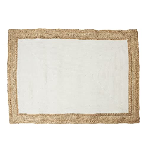 HOME DECO FACTORY - Teppich Jute, Baumwolle, 120 x 170 cm, Ecru von HOME DECO FACTORY