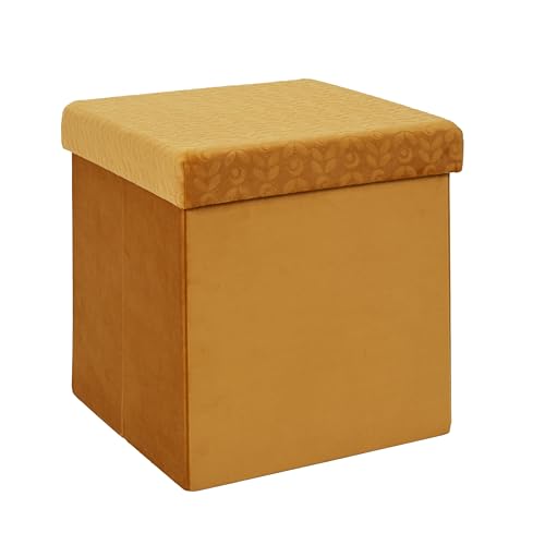 HOME DECO FACTORY - HD7402 – Truhe, faltbar, Retro, Senf, Möbel, Sitztruhe, Bank, faltbar, für Wohnzimmer, Schlafzimmer, Esszimmer, Möbel von HOME DECO FACTORY