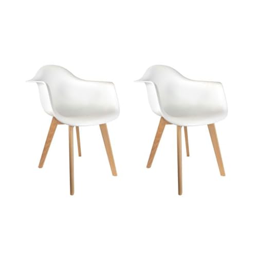 HOME DECO FACTORY The hd3092 Sessel skandinavischen – Lot de 2 Holz + PP weiß 62, 80 x 59, 80 x 85, 30 cm von HOME DECO FACTORY