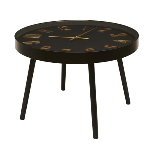HOME DECO FACTORY Tischuhr Lounge D70 cm, Schwarz, 70 x 50 x 70 cm von HOME DECO FACTORY