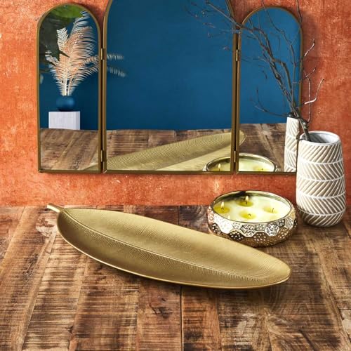 HOME DECO FACTORY, HD0456, Gold Leaf Empty Pocket, Elegant Decorative Storage, Multifunctional Cup, Contemporary Design, Easy to Maintain, One Size, Gold von HOME DECO FACTORY