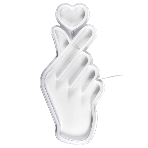HOME DECO FACTORY, LA0061, LED Neon Heart Sign USB Lamp, Soft and Soothing Lighting, Modern and Attractive Design, Ideal for Interior Decoration, Size: 30 cm, Color: Yellow/Pink von HOME DECO FACTORY