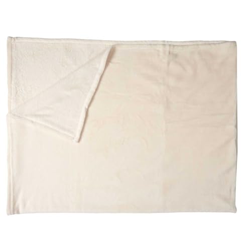 HOME DECO FACTORY, TX0117, Cream Microfiber Blanket 150x200 cm, Soft and elegant, ideal for Sofa or Bed, Easy to Maintain, Decorations, Beige von HOME DECO FACTORY