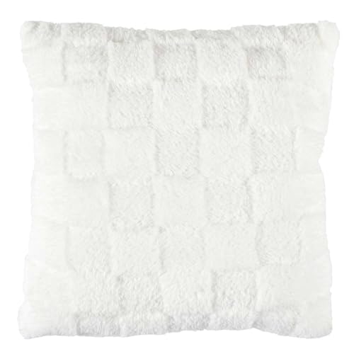 HOME DECO FACTORY, TX0236, White and beige Checkerboard Flannel Cushion, elegant Design for Interior Decoration, optimal Comfort for Sofa or Bed, Dimensions 40x40 cm, White/beige Color HOME DECO FACTORY, TX0236, White and beige Checkerboard Flannel Cushion, elegant Design for Interior Decoration, optimal Comfort for Sofa or Bed, Dimensions 40x40 cm, White/beige Color von HOME DECO FACTORY