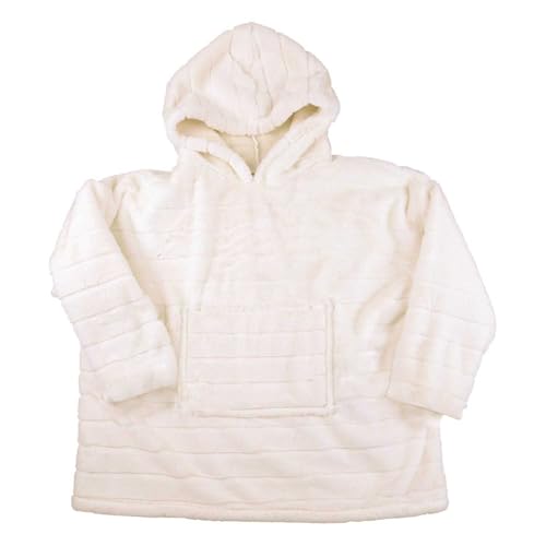 HOME DECO FACTORY, TX9460, White Faux Fur Plaid Sweatshirt, Exceptional Comfort, Modern Design, Versatile for Sofa or Bed, Easy to Maintain, 85 x 118 cm, White von HOME DECO FACTORY