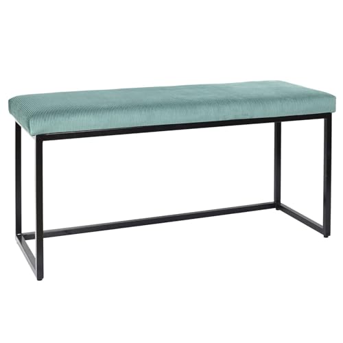 Home Deco Factory Giulia Bank, Samt, gerippt, Blau von HOME DECO FACTORY