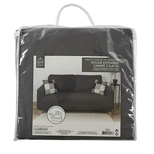 HOME DECO FACTORY TX8151 Home Factory-TX8151, ausziehbarer Bezug, 2-Sitzer, grau, Dekostoff, Innendecke, Decke und Bettüberwurf, Polyester, 170 x 80 x 80 cm von HOME DECO FACTORY