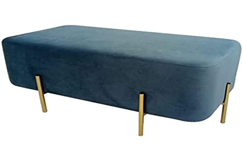 Dkd Home Decor Hocker, Blau, Polyester, Metall, 91 x 46,5 x 42 cm von HOME DECOR