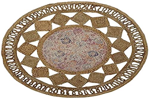Dkd Home Decor Jute Boho Teppich, 120 x 120 x 0,5 cm Dkd Home Decor Jute Boho Teppich, 120 x 120 x 0,5 cm von HOME DECOR