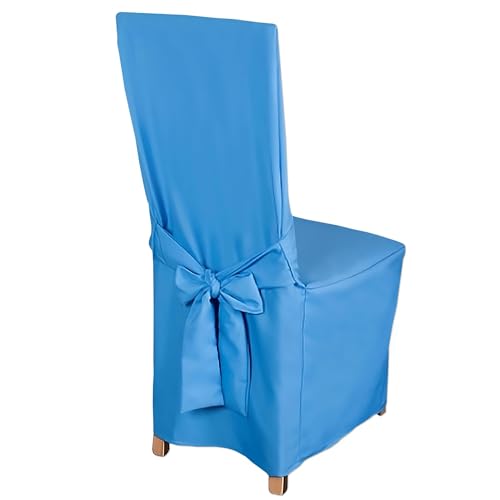 HOME DEKO Stuhlhussen mit Schleife, Universal-Sitzbezüge zum Schonen von Stühlen für Wohnzimmer, Esszimmer oder Küche, Perfekt für Anlässe Aller Art, Hellblau, 6 Stück von HOME DEKO