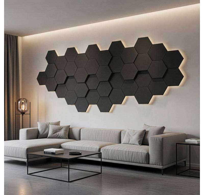 HOME DELUXE Akustikplatte Hexagon selbstklebend SILENT, (10-St) von HOME DELUXE