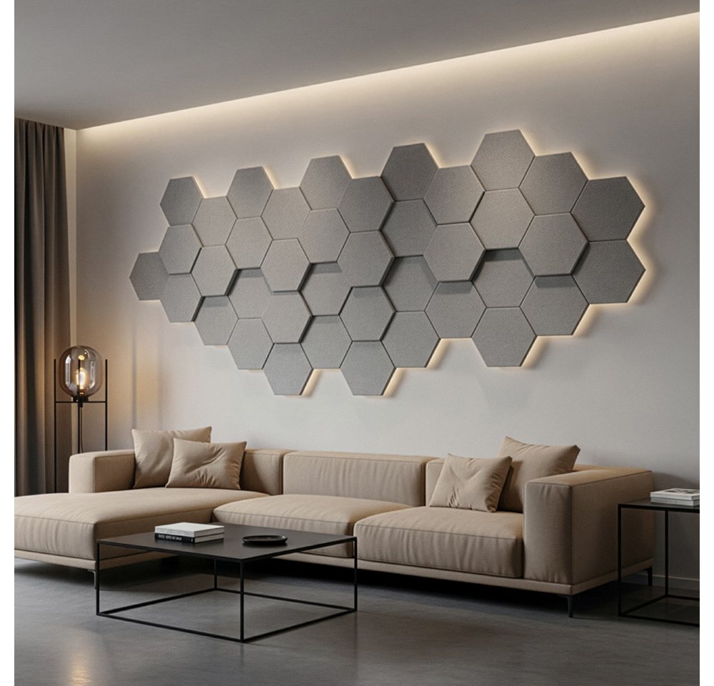 HOME DELUXE Akustikplatte Hexagon selbstklebend SILENT, (5-St) von HOME DELUXE