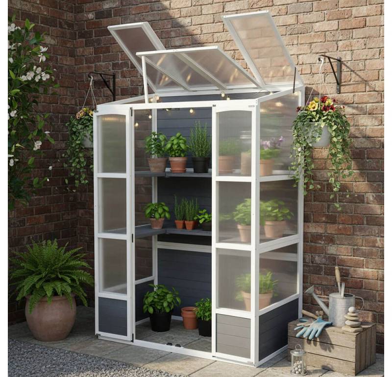 HOME DELUXE Anlehngewächshaus YANA GREEN, BxTxH: 74 x 74 x 198 cm, Transparente Hohlkammerstegplatten – idealer Lichtdurchlass HOME DELUXE Anlehngewächshaus YANA GREEN, BxTxH: 74 x 74 x 198 cm, Transparente Hohlkammerstegplatten – idealer Lichtdurchlass von HOME DELUXE