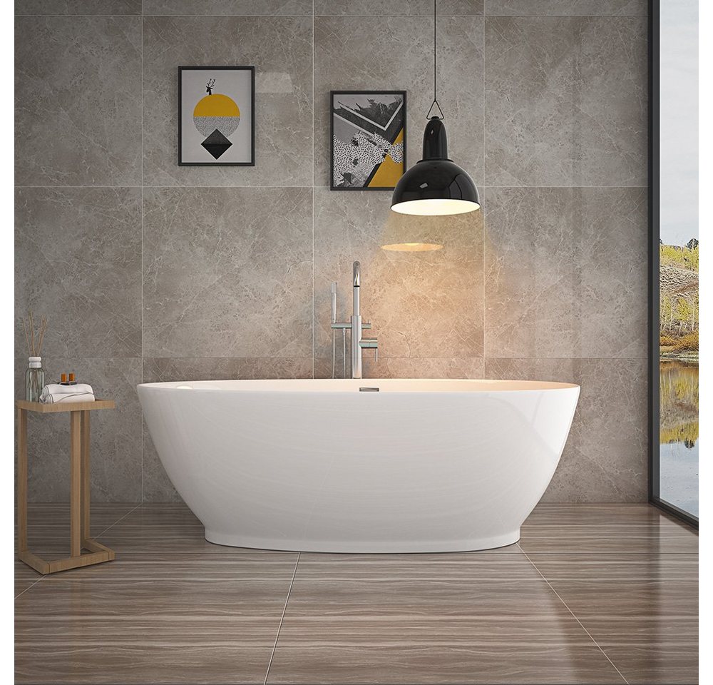 HOME DELUXE Badewanne Freistehende Badewanne DELIA, (1-tlg), 180 x 90 x 58 cm - Füllmenge: 270 Liter I Freistehende Badewanne Spa von HOME DELUXE