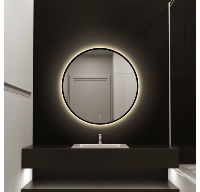 HOME DELUXE Badspiegel LED-Spiegel Rund DUBI - Beschlagfrei & Dimmbar, Badezimmerspiegel, Badspiegel mit Beleuchtung, Wandspiegel von HOME DELUXE