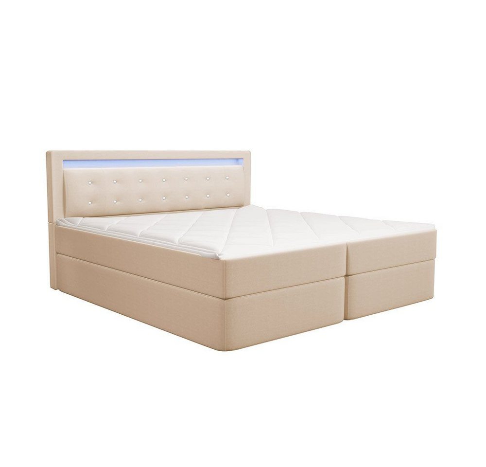 HOME DELUXE Boxspringbett ZENOVA, inkl. Matratze & Topper, Polsterbett, Boxbett von HOME DELUXE